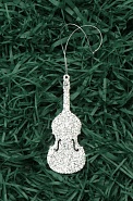 Ёлочное украшение "КОНТРАБАС" цвет серебро 10 см.