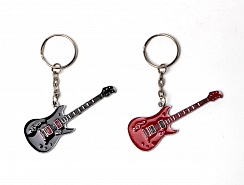 Брелок для ключей Эл.Гитара FENDER 7 см. метал+эмаль (цвет чёрный,красный)