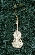 Ёлочное украшение "КОНТРАБАС" цвет золото 10 см.