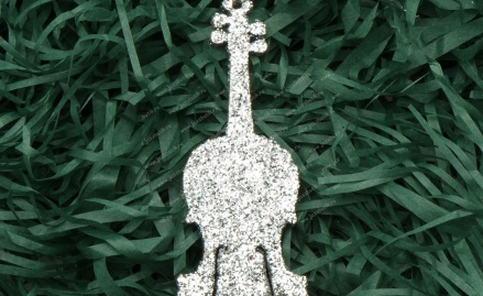 Ёлочное украшение "СКРИПКА" цвет серебро 9 см.